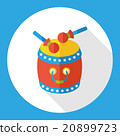 Chinese drum flat icon 20899723