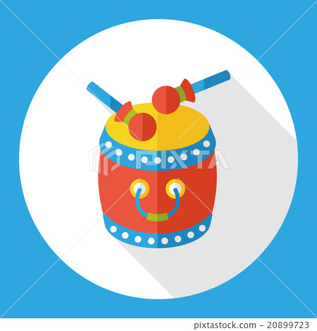 Chinese drum flat icon 20899723