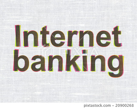 Currency concept: Internet Banking on fabric 20900268