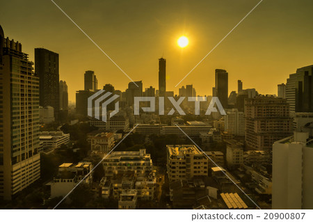 cityscape on sunset and yellow light cityscape on sunset and yellow light 20900807