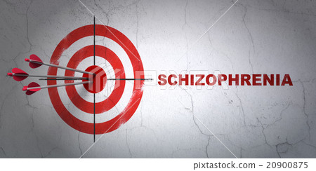 Health concept: target and Schizophrenia on wall Health concept: target and Schizophrenia on wall 20900875