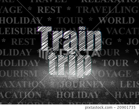 Vacation concept: Train Trip in grunge dark room 20901735