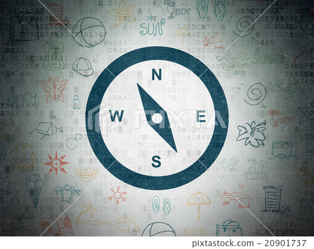 Vacation concept: Compass on Digital Paper Vacation concept: Compass on Digital Paper 20901737