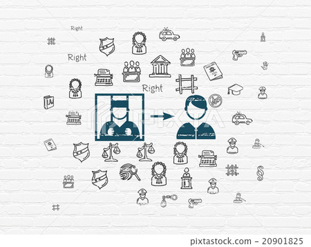 Law concept: Criminal Freed on wall background Law concept: Criminal Freed on wall background 20901825