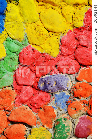 Old colorful stone wall,creative texture 20902144