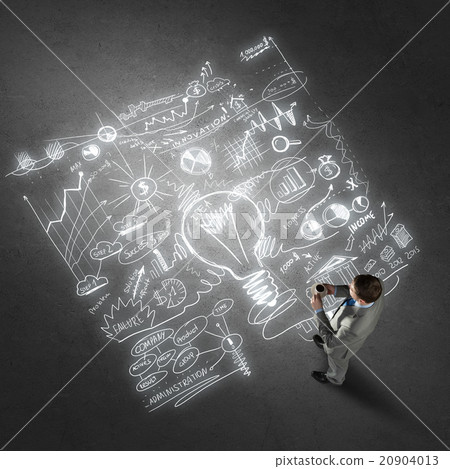 Businessman and his business strategy Businessman and his business strategy 20904013