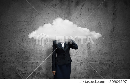Cloud headed businesswoman Cloud headed businesswoman 20904397