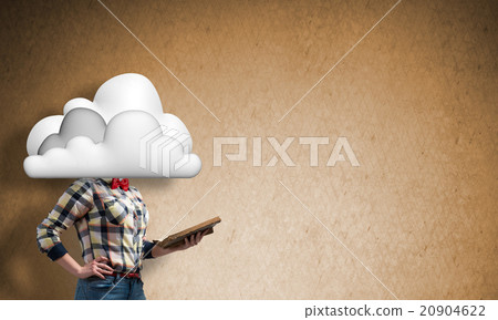 Girl with head in cloud 20904622