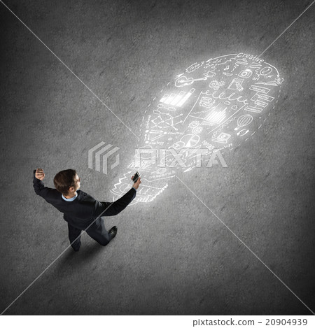 Thoughtful businessman from top view 20904939