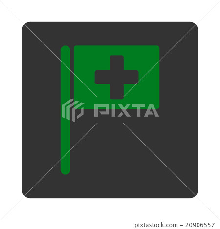 Hospital Flag Flat Button 20906557