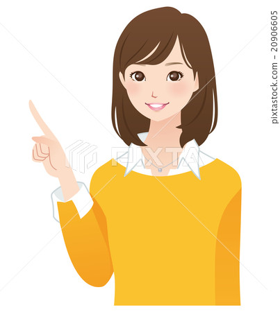 女性指點姿勢表情 女性指點姿勢表情 20906605