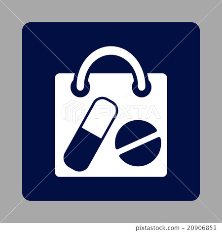 Pharmacy Shopping Bag Rounded Square Button 20906851
