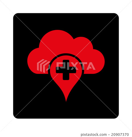 Medical Cloud Flat Button 20907370