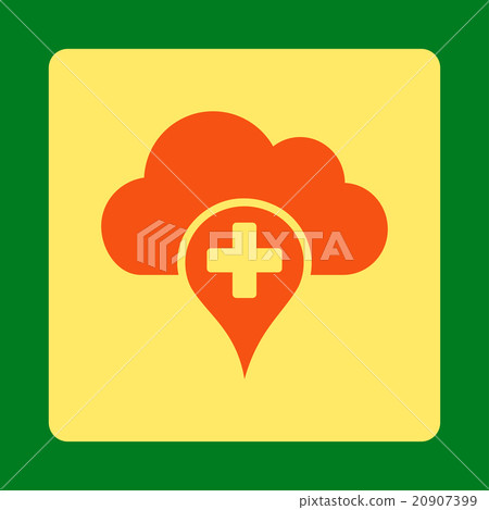 Medical Cloud Flat Button 20907399