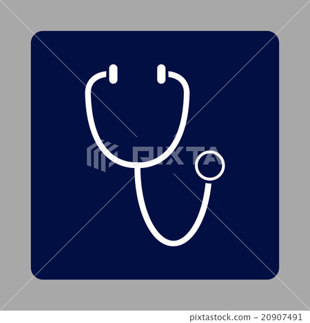 Stethoscope Rounded Square Button Stethoscope Rounded Square Button 20907491