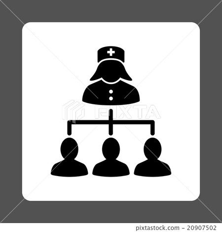 Nurse Clients Connections Flat Button 20907502