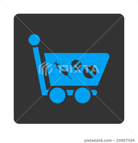 Medication Shopping Cart Flat Button Medication Shopping Cart Flat Button 20907504