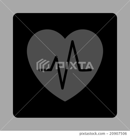 Heart Ekg Rounded Square Button Heart Ekg Rounded Square Button 20907506