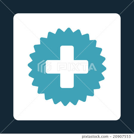 Healthcare Stamp Flat Button - Stock Illustration [20907553] - PIXTA