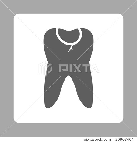 Tooth Caries Rounded Square Button 20908404