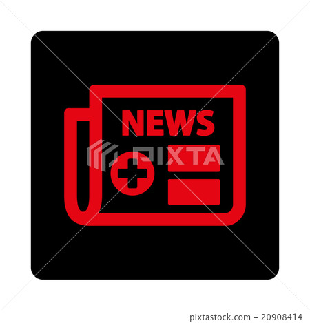 Medical Newspaper Flat Button 20908414