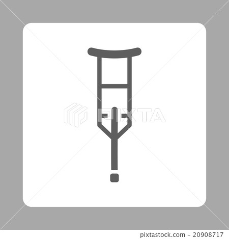 Crutch Rounded Square Button - Stock Illustration [20908717] - PIXTA