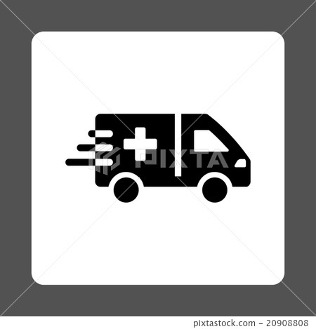 Ambulance Car Flat Button 20908808