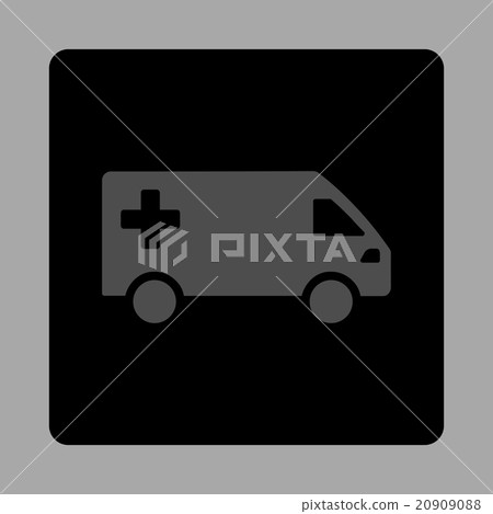 Ambulance Van Flat Button 20909088
