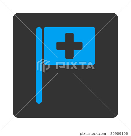 Hospital Flag Flat Button Hospital Flag Flat Button 20909106