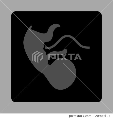 Ape Embryo Rounded Square Button 20909107