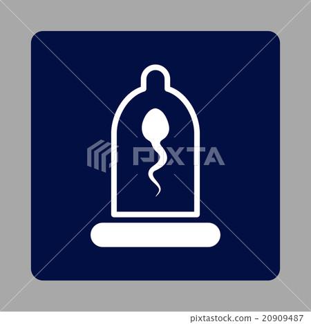 Sperm In Protection Rounded Square Button 20909487