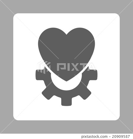 Mechanical Heart Rounded Square Button - Stock Illustration [20909587 ...