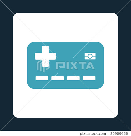Medical Insurance Card Flat Button Medical Insurance Card Flat Button 20909666