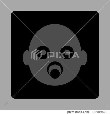 Baby Head Rounded Square Button 20909829