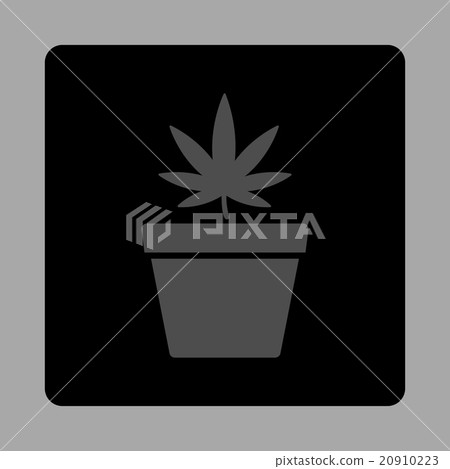Weed Pot Rounded Square Button 20910223
