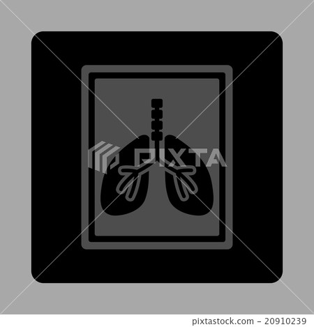 Lungs X-Ray Photo Rounded Square Button 20910239