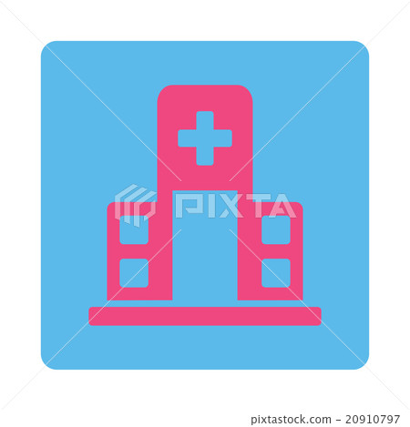 Hospital Building Flat Button Hospital Building Flat Button 20910797