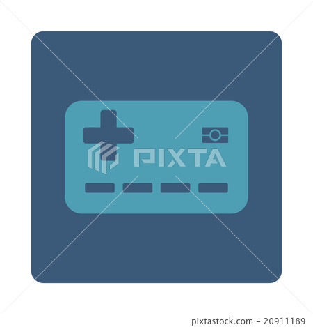 Medical Insurance Card Flat Button Medical Insurance Card Flat Button 20911189