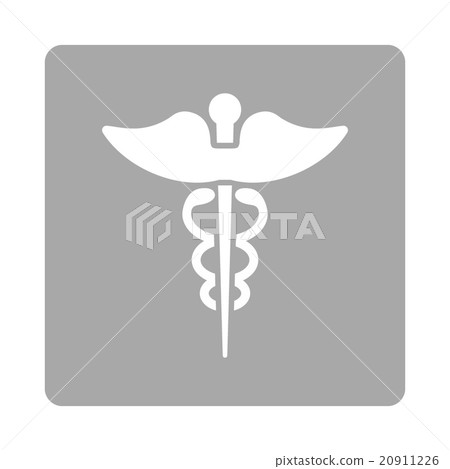 Caduceus Rounded Square Button Caduceus Rounded Square Button 20911226