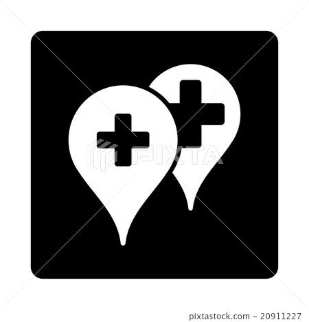 Medical Map Markers Flat Button Medical Map Markers Flat Button 20911227