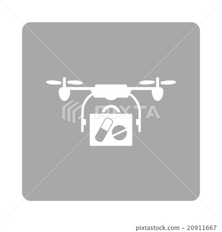 Medical Drone Shipment Rounded Square Button 20911667