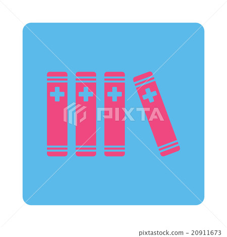 Medical Books Flat Button 20911673