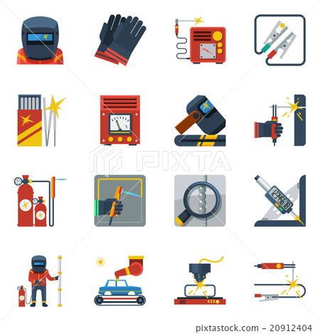Welding Flat Color Icons  20912404