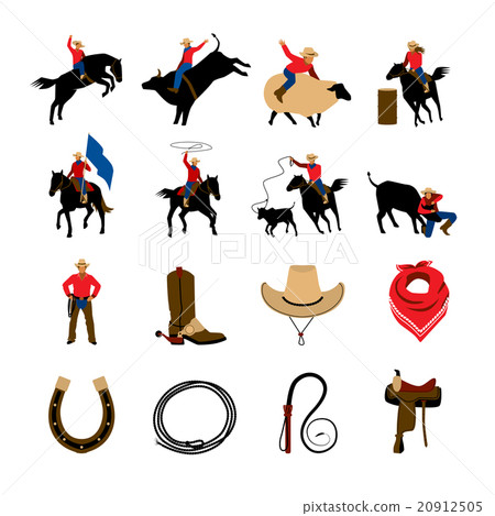 Rodeo Flat Color Icons  20912505