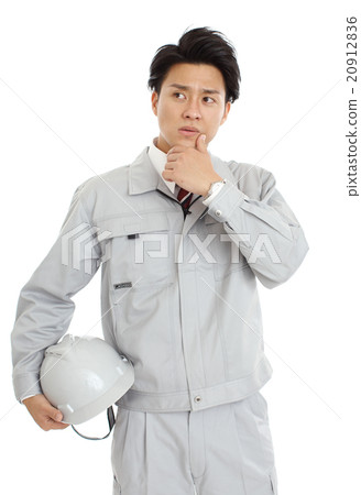 A worker in need of watching the construction site 20912836