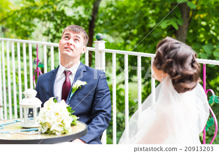 beautiful gorgeous  bride and stylish groom  on 20913203