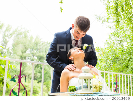 beautiful gorgeous  bride and stylish groom  on 20913469