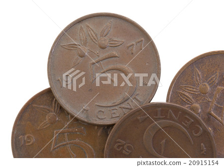 Old 5 euro cent coins, isolated, selective focus Old 5 euro cent coins, isolated, selective focus 20915154