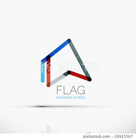 Logo flag, abstract linear geometric business icon Logo flag, abstract linear geometric business icon 20915567