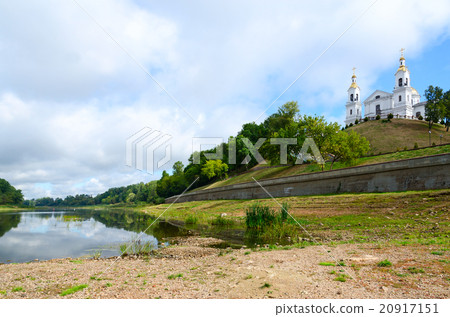 Shallowing of Western Dvina due to dry summer Shallowing of Western Dvina due to dry summer 20917151